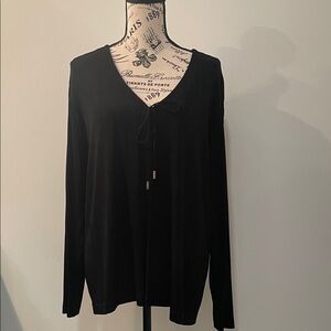 Chico’s Elegant Black Women's Top/ Cardigan 16-18